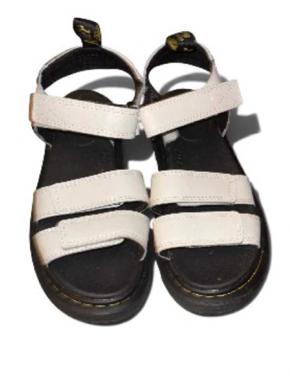 NWOB Dr. Martens YOUTH KLAIRE LEATHER STRAP SANDALS Kids' White Size 3